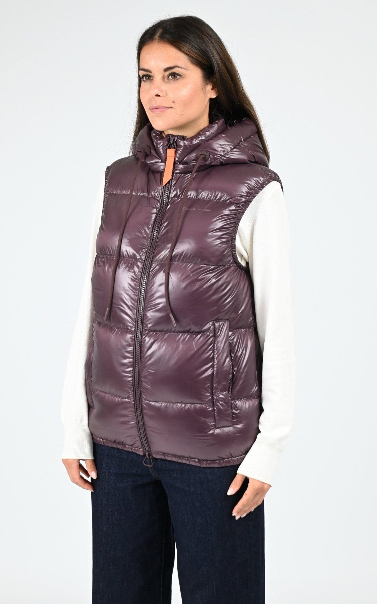 Doudoune sans manches à capuche Cesar mixte bordeaux