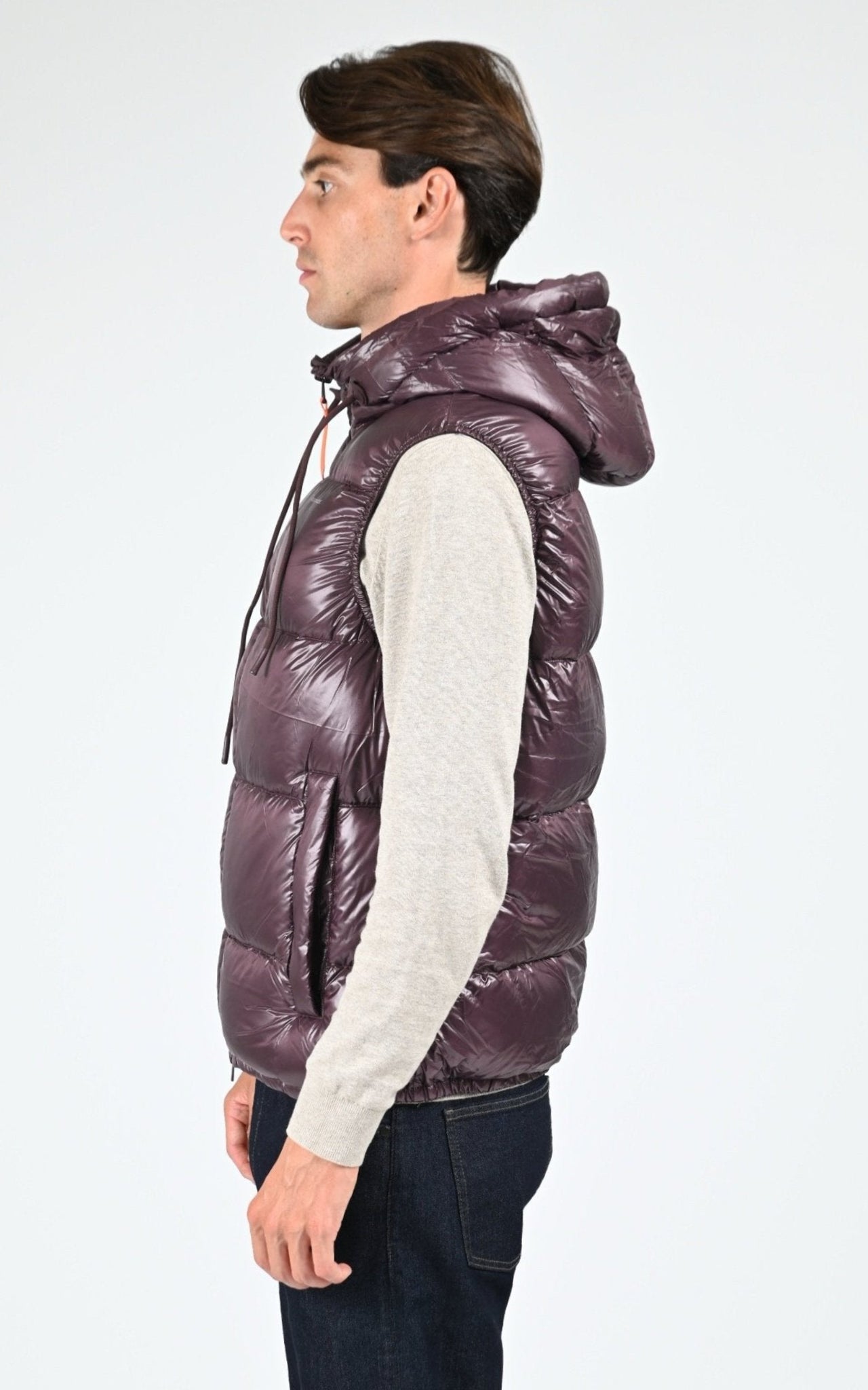 Doudoune sans manches à capuche Cesar mixte bordeaux