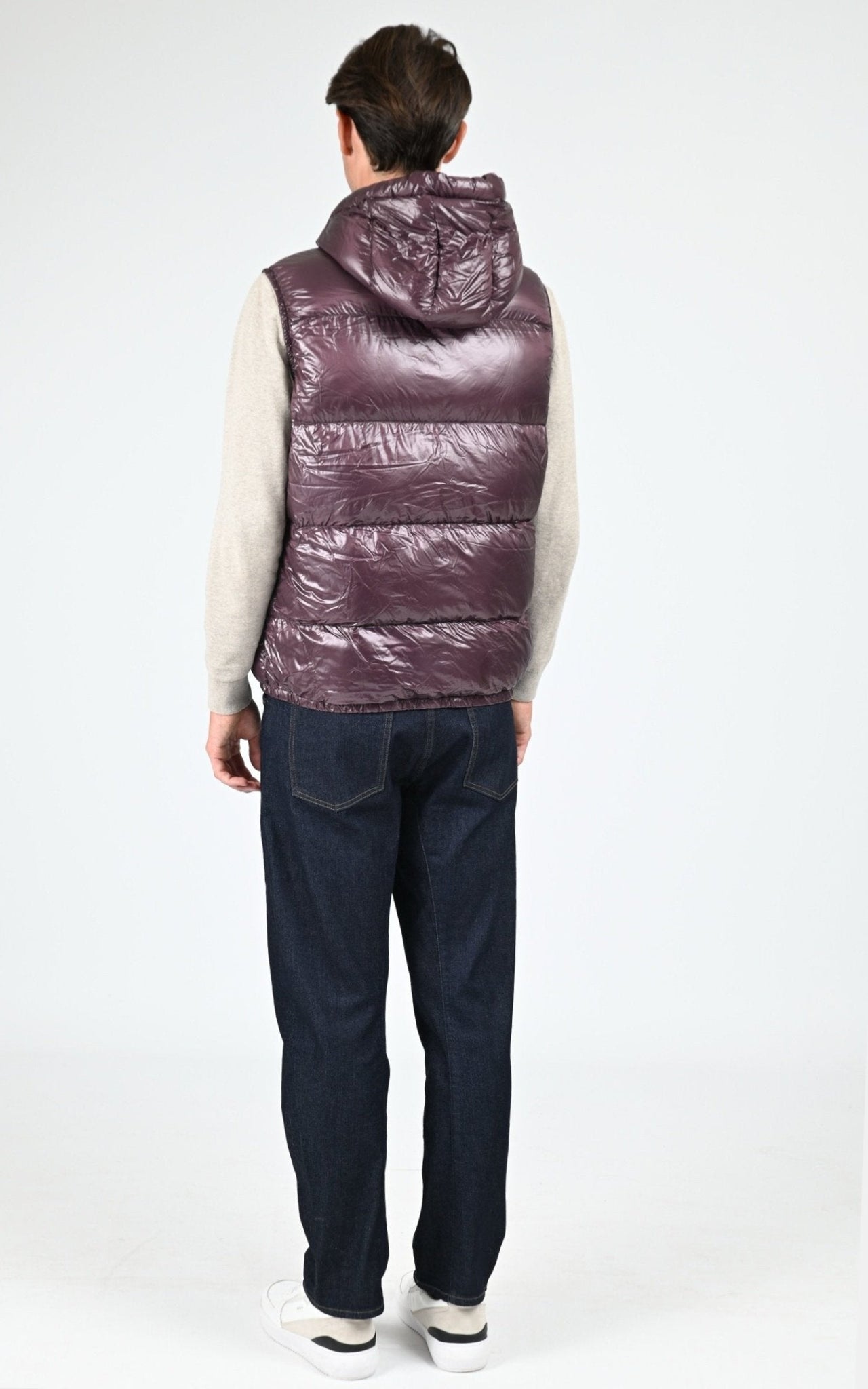 Doudoune sans manches à capuche Cesar mixte bordeaux