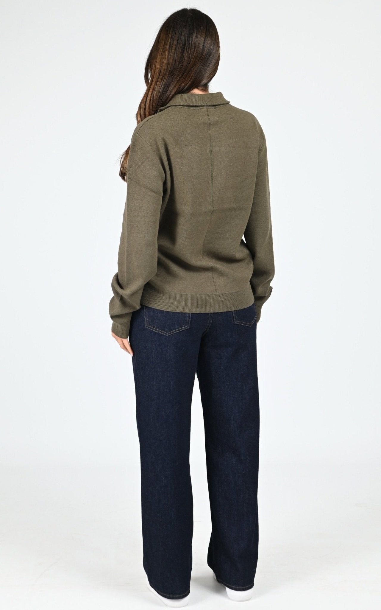 Pull maille Lewis Patch mixte kaki