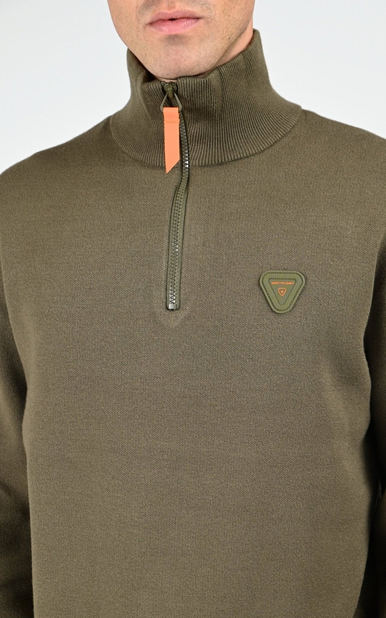 Pull maille Lewis Patch mixte kaki