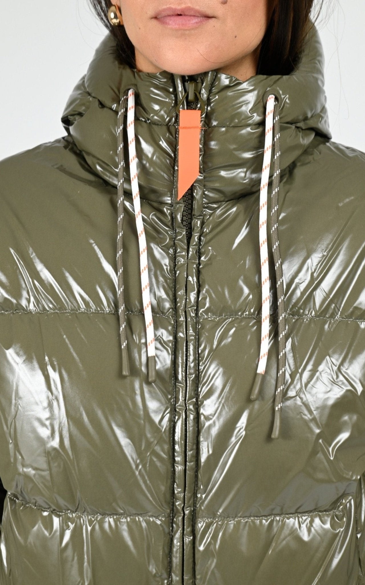 Doudoune courte shiny Nine kaki