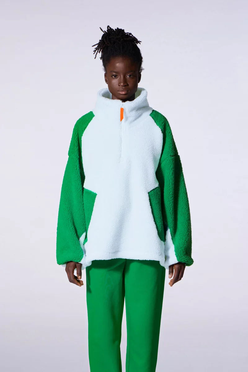 Sweatshirt oversize polaire bicolore Akemi