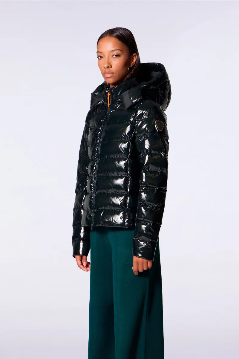 Doudoune courte ajustée matelassée France Bright Dark Forest